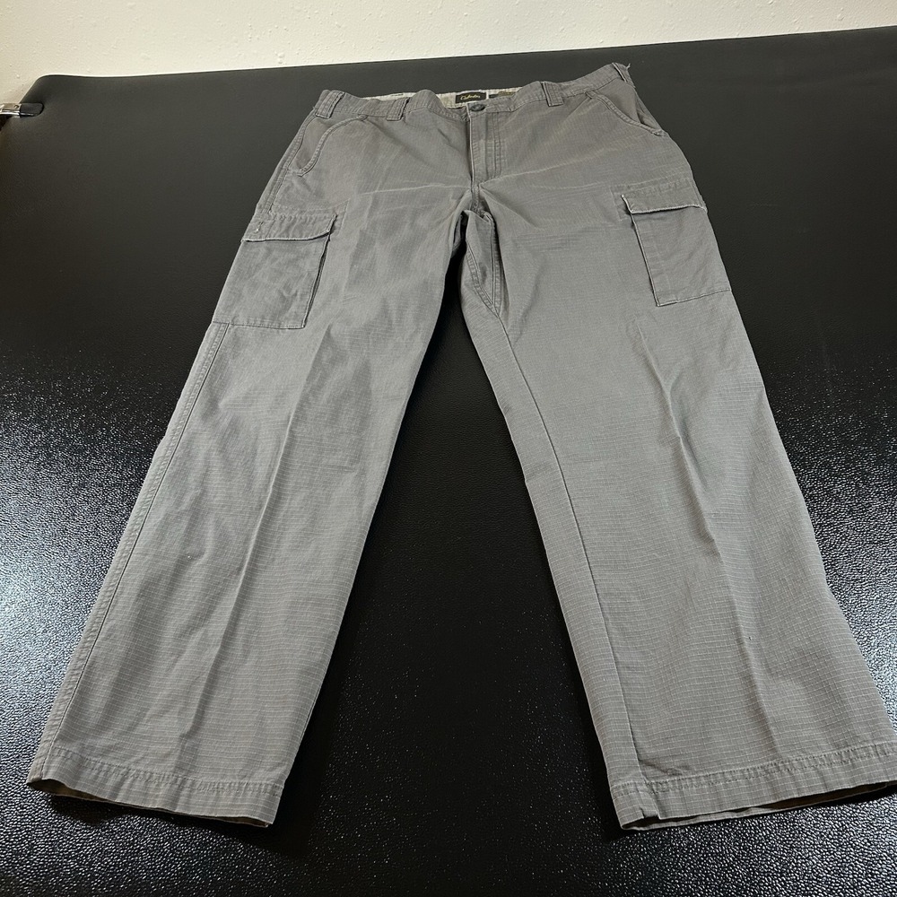 Cabelas Classic Fit Cargo Pants Mens 36x30 Gray Ripstop Cotton Outdoor‎